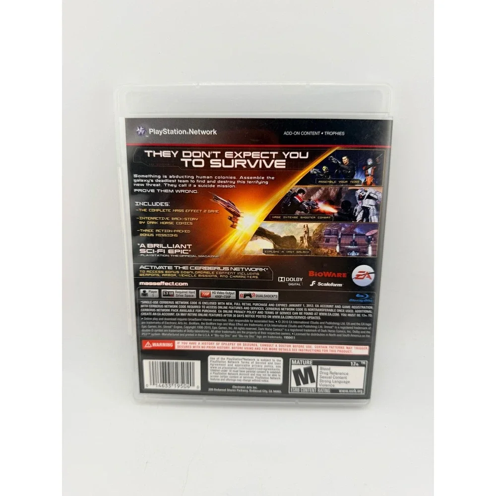 Mass Effect 2 Sony PlayStation 3 PS3 2011 Action RPG BLUS 30650 CIB Complete
